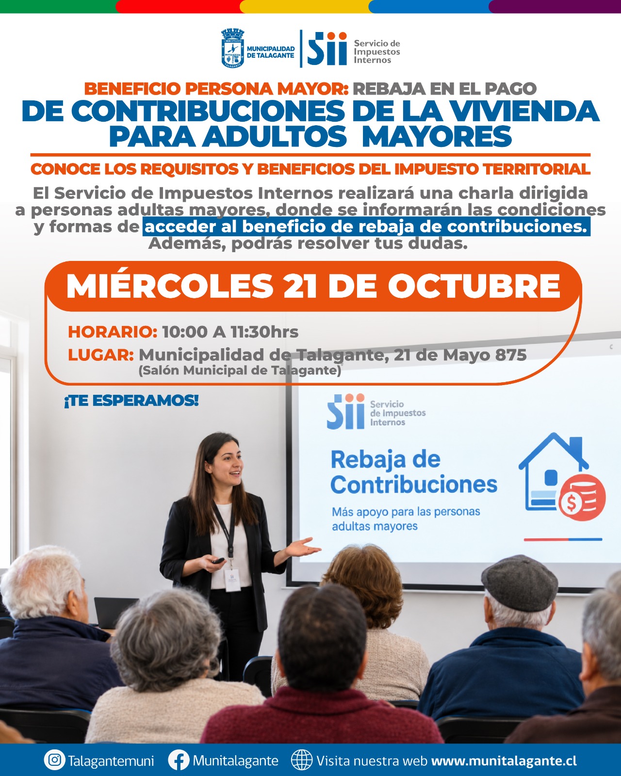 Charla: Beneficio para Persona Mayor - Rebaja en el pago de contribuciones